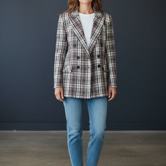 Cara Santana by Apartment 9 Plaid Jacket Size 10 - Picture 11 of 12